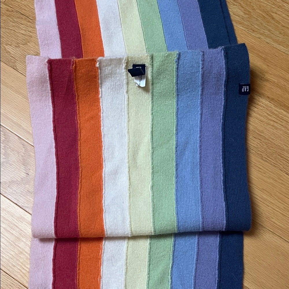 GAP Multicolor Striped Wool Knit Scarf - Picture 6 of 7